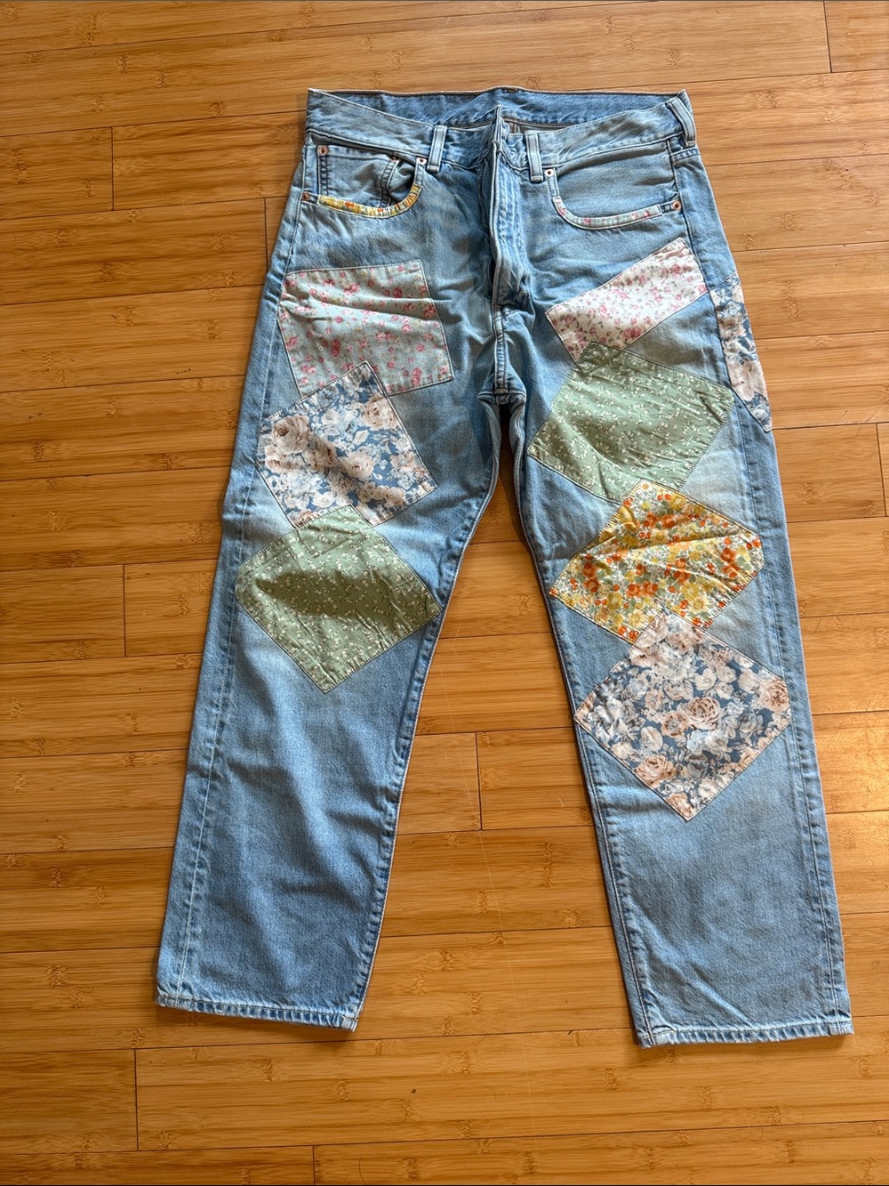Denimist Relaxed Light Blue Women's Patchwork Jeans